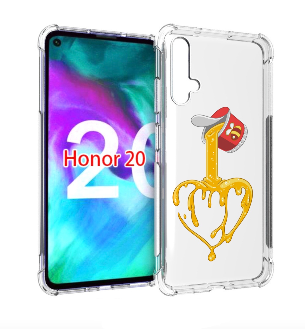 

Чехол бампер MyPads медовое сердце для Honor 20., Прозрачный, Tocco