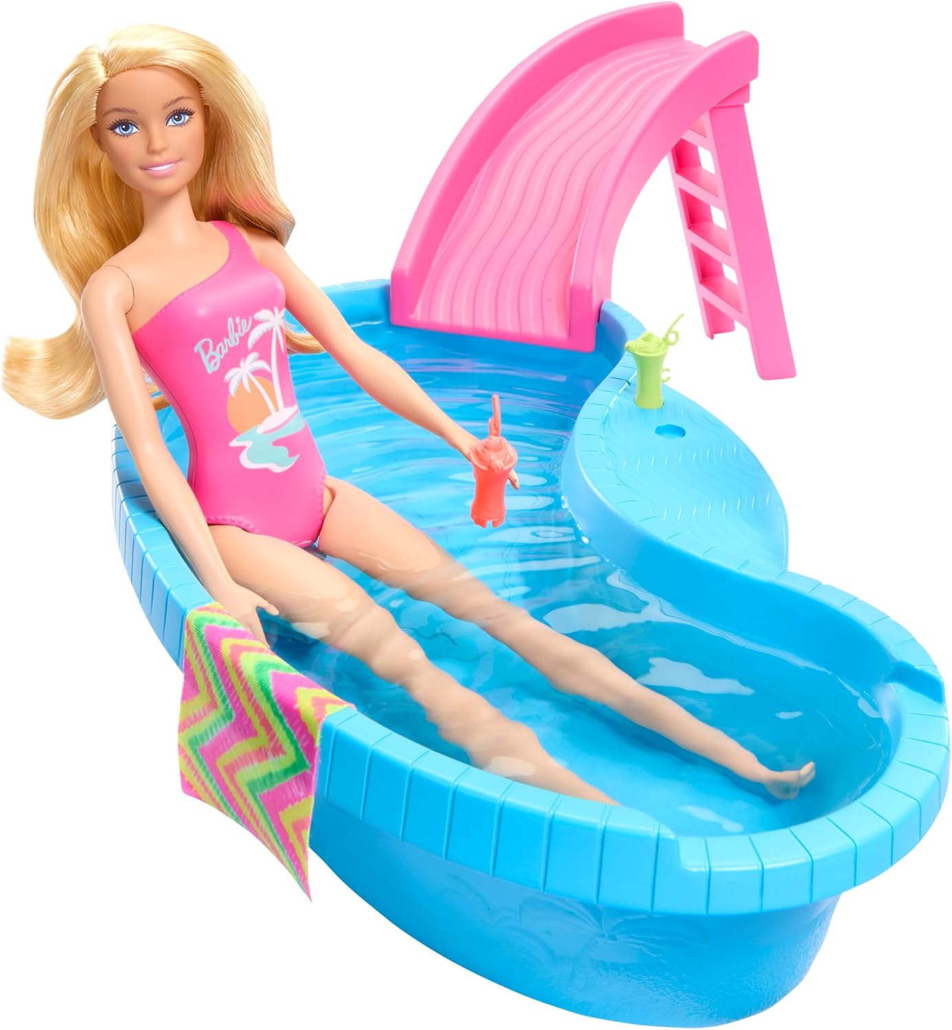 

Игровой набор Барби Barbie с бассейном, горкой, полотенцем и аксессуарами