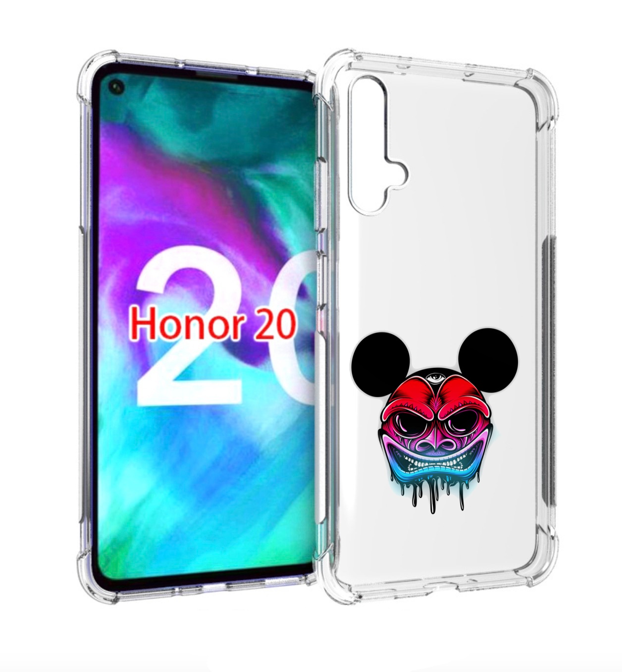 

Чехол бампер MyPads микки в маске для Honor 20., Прозрачный, Tocco