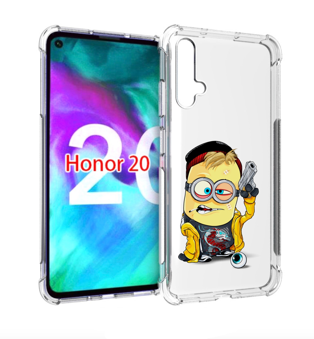 

Чехол бампер MyPads миньон бандит для Honor 20., Прозрачный, Tocco