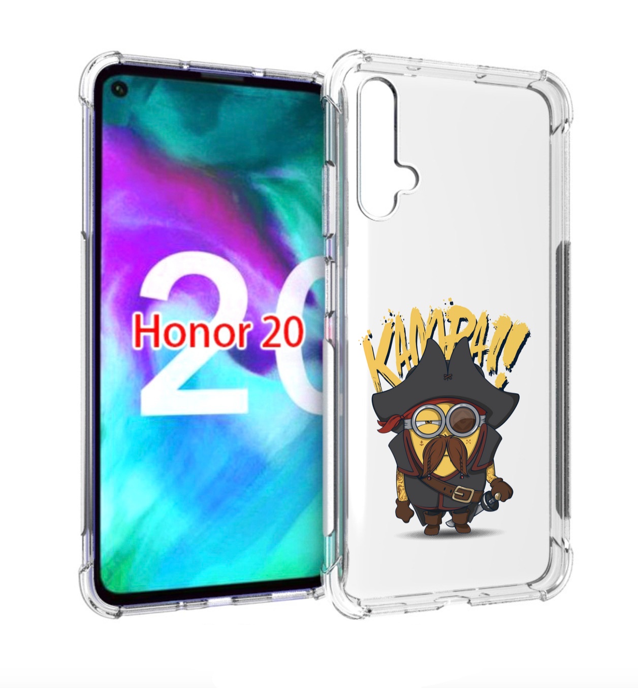 

Чехол бампер MyPads миньон пират для Honor 20., Прозрачный, Tocco