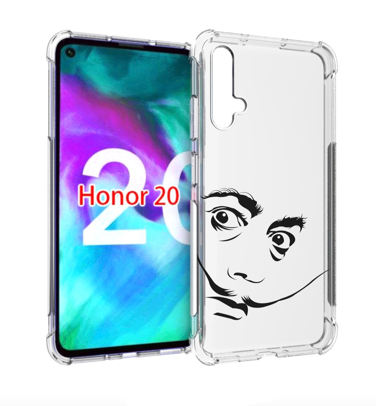 

Чехол бампер MyPads мужчина с длинными усами для Honor 20, Прозрачный, Tocco