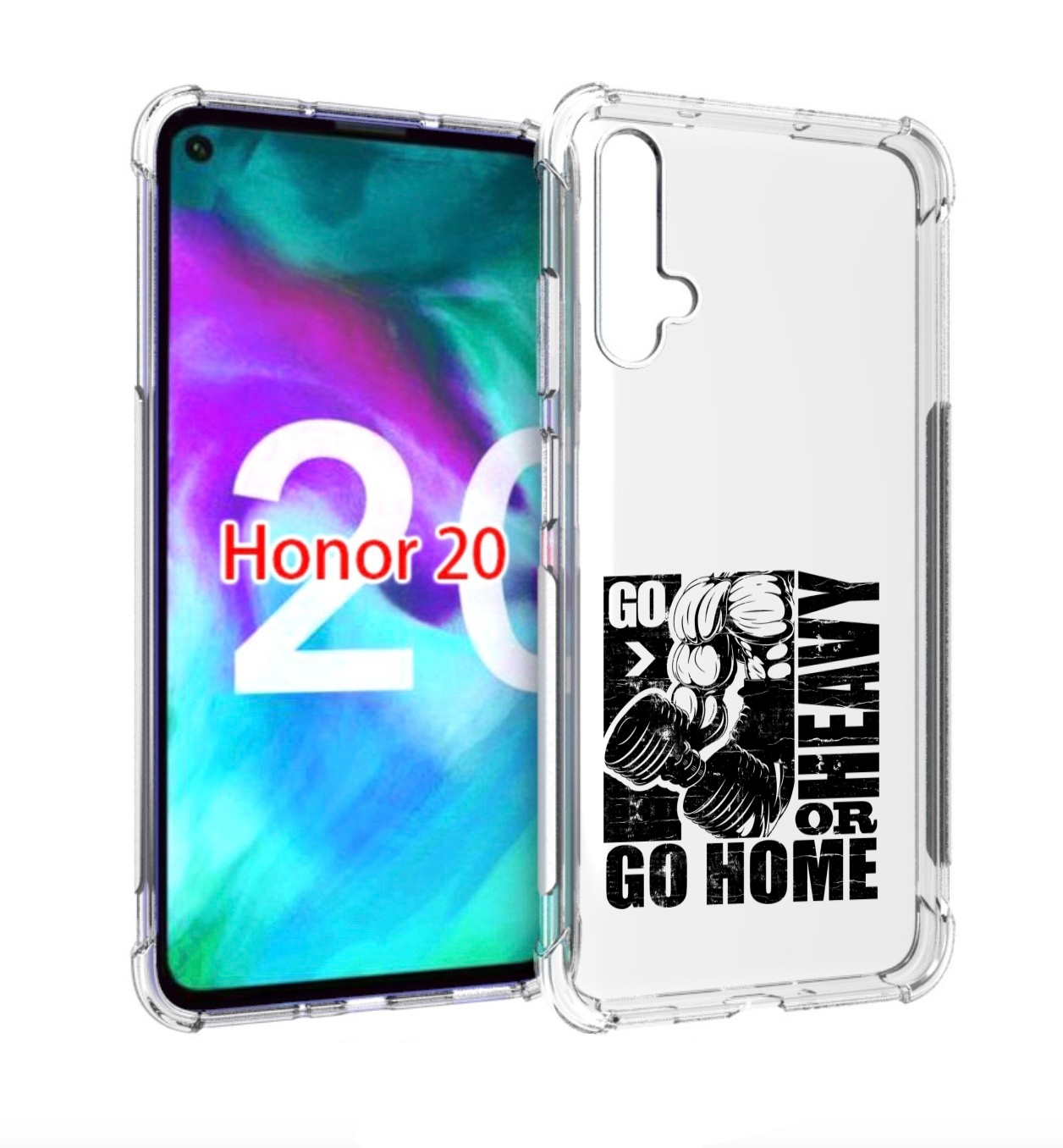 

Чехол бампер MyPads накаченные руки для Honor 20., Прозрачный, Tocco