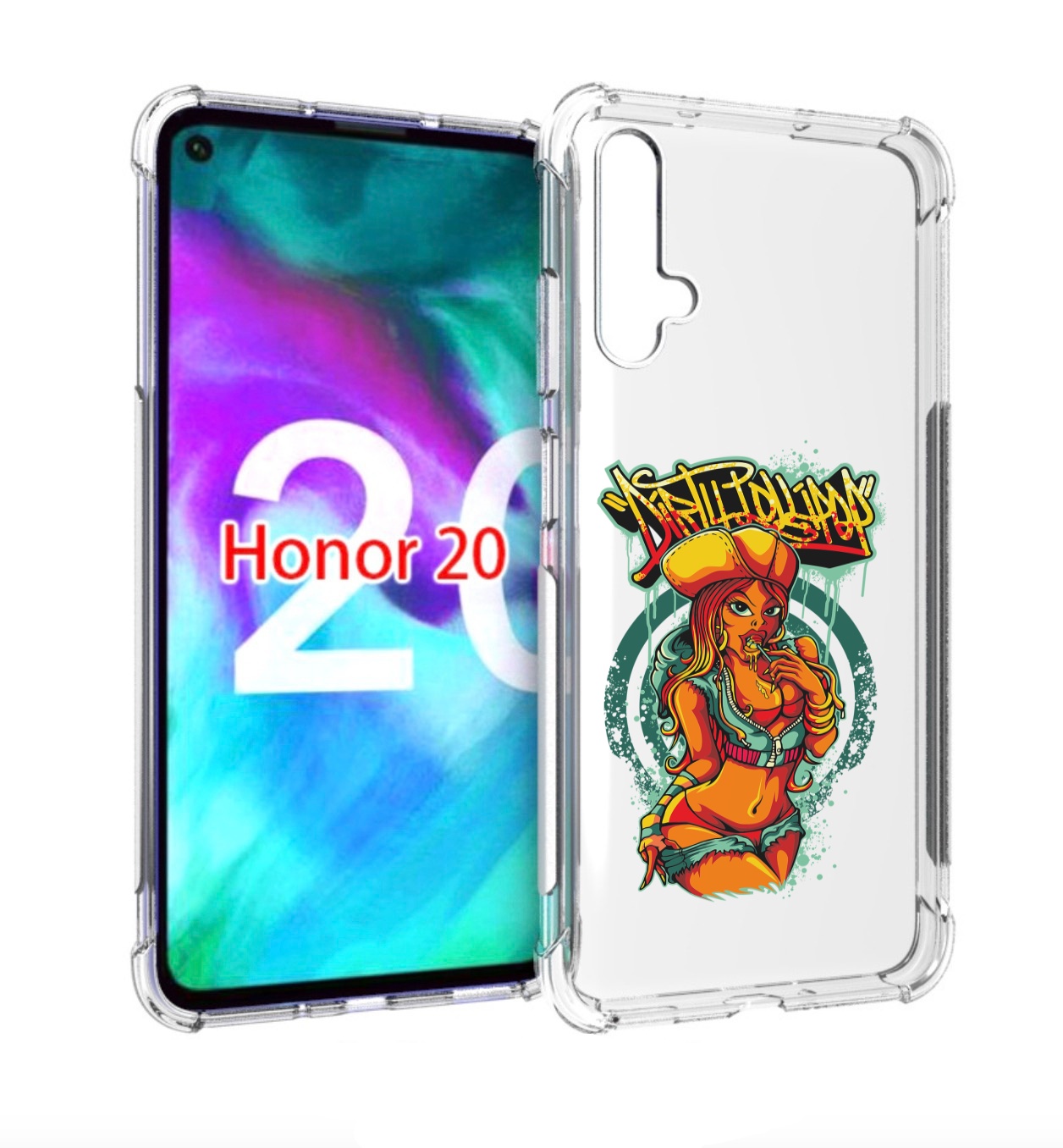Чехол бампер MyPads нарисованная девушка комикс для Huawei Honor