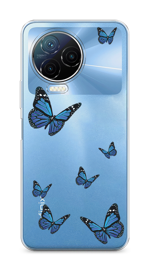 

Чехол на Infinix Note 12 Pro 4G/Note 12 2023 "Blue butterflies", Синий;черный, 3102250-1