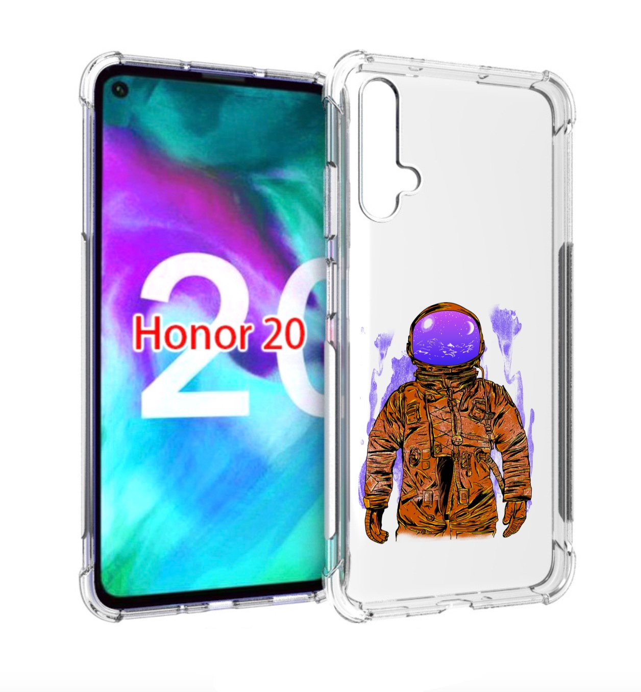 

Чехол бампер MyPads нарисованный мужчина в скафандре для Huawei, Прозрачный, Tocco