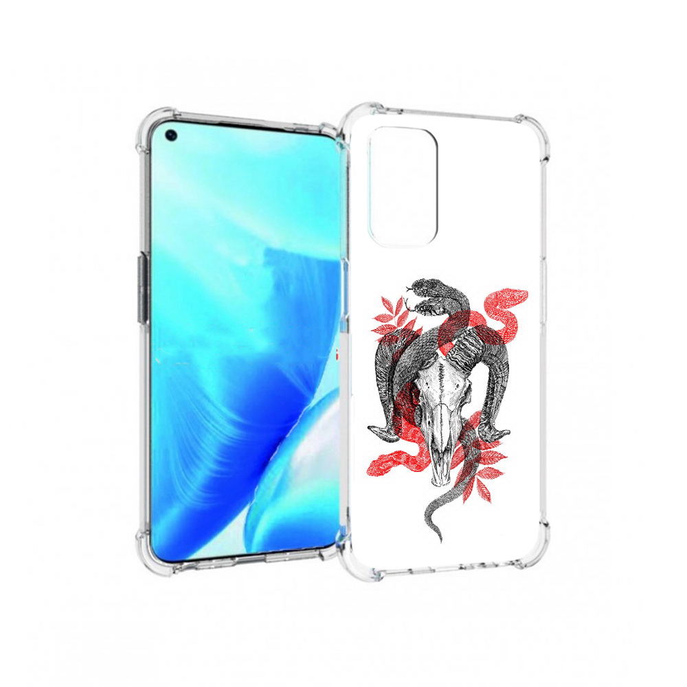

Чехол MyPads Tocco для OnePlus Nord N200 5G змея в черепе рисунок (PT227046.132.365), Прозрачный, Tocco