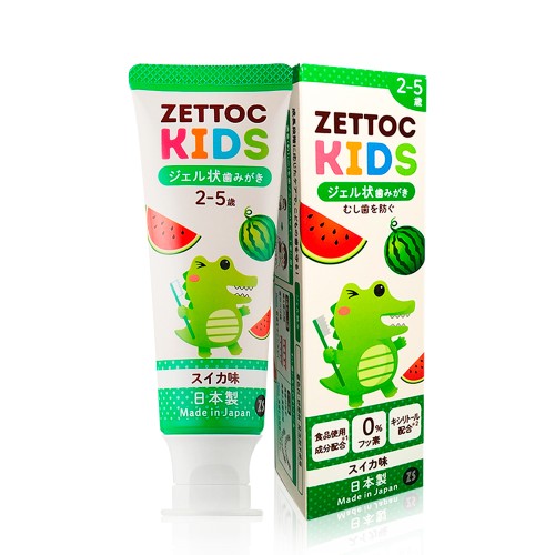 Японская зубная паста детская без фтора NIPPON ZETTOC ZETTOC KIDS 2-5 лет арбуз, 70 гр