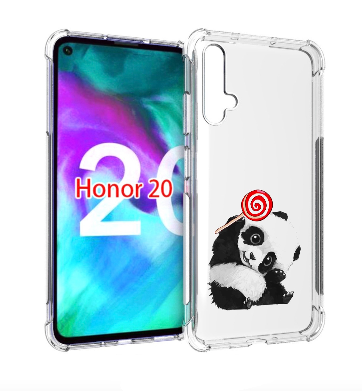 

Чехол бампер MyPads панда с леденцом для Honor 20., Прозрачный, Tocco