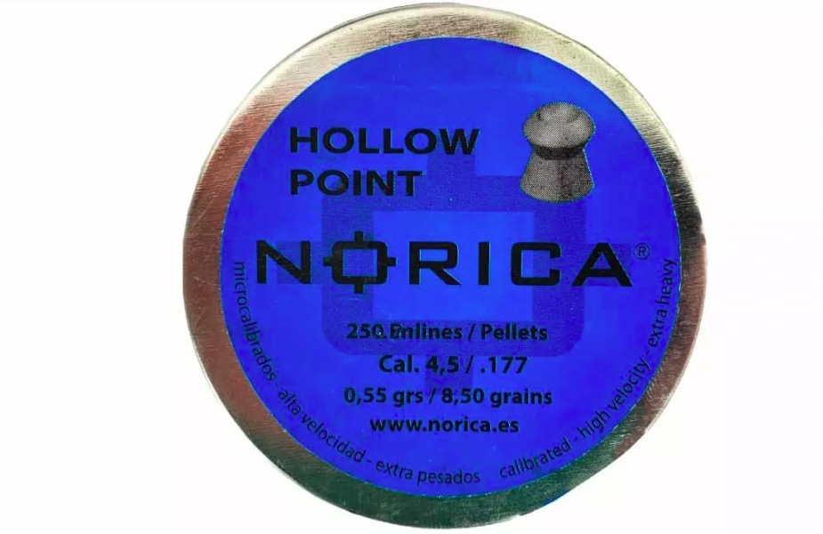 

Пули пневматические Norica Hollow Point 4,5 мм 0,55 грамм (250 штук)