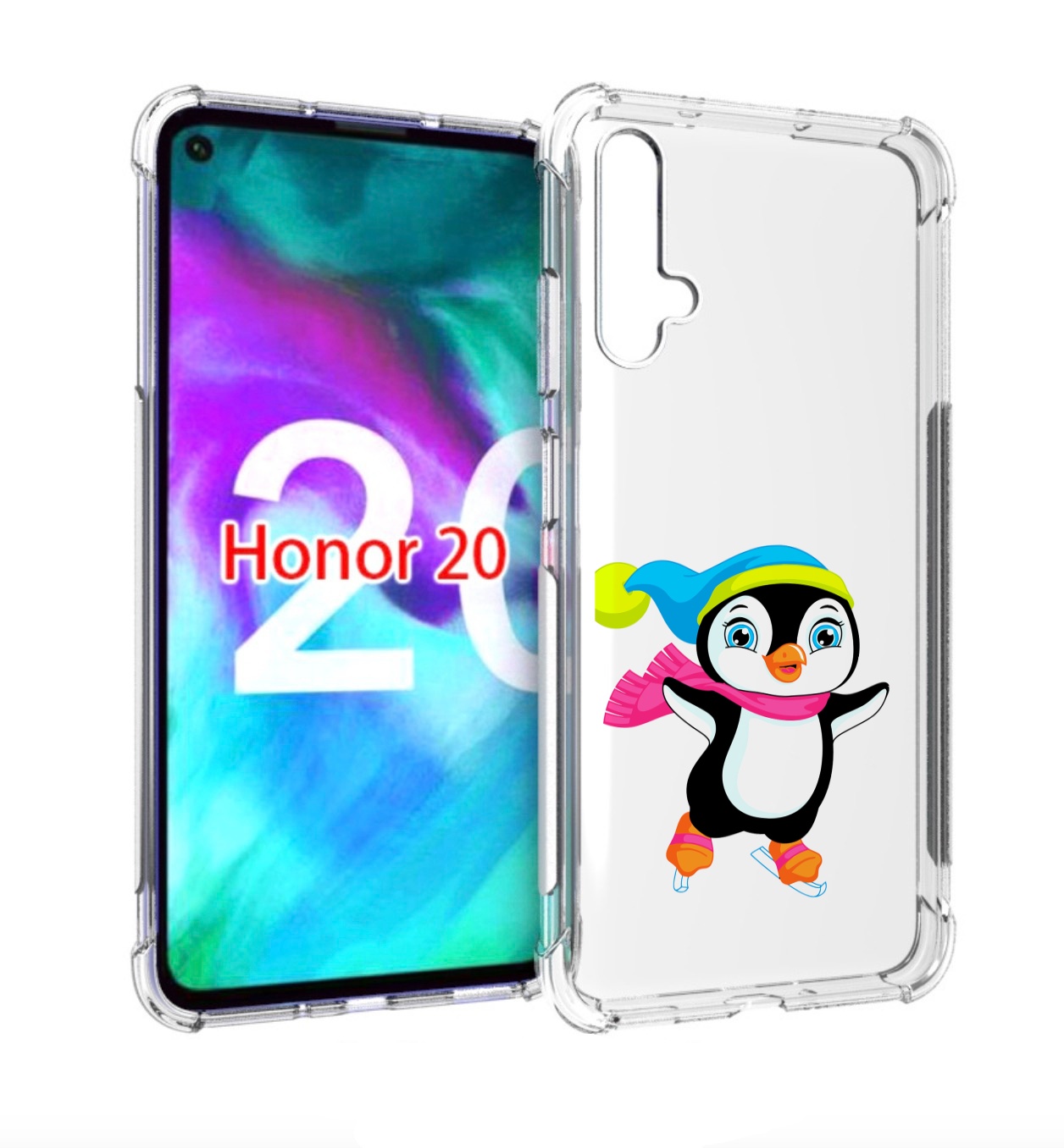 

Чехол бампер MyPads пингвин на коньках для Honor 20., Прозрачный, Tocco