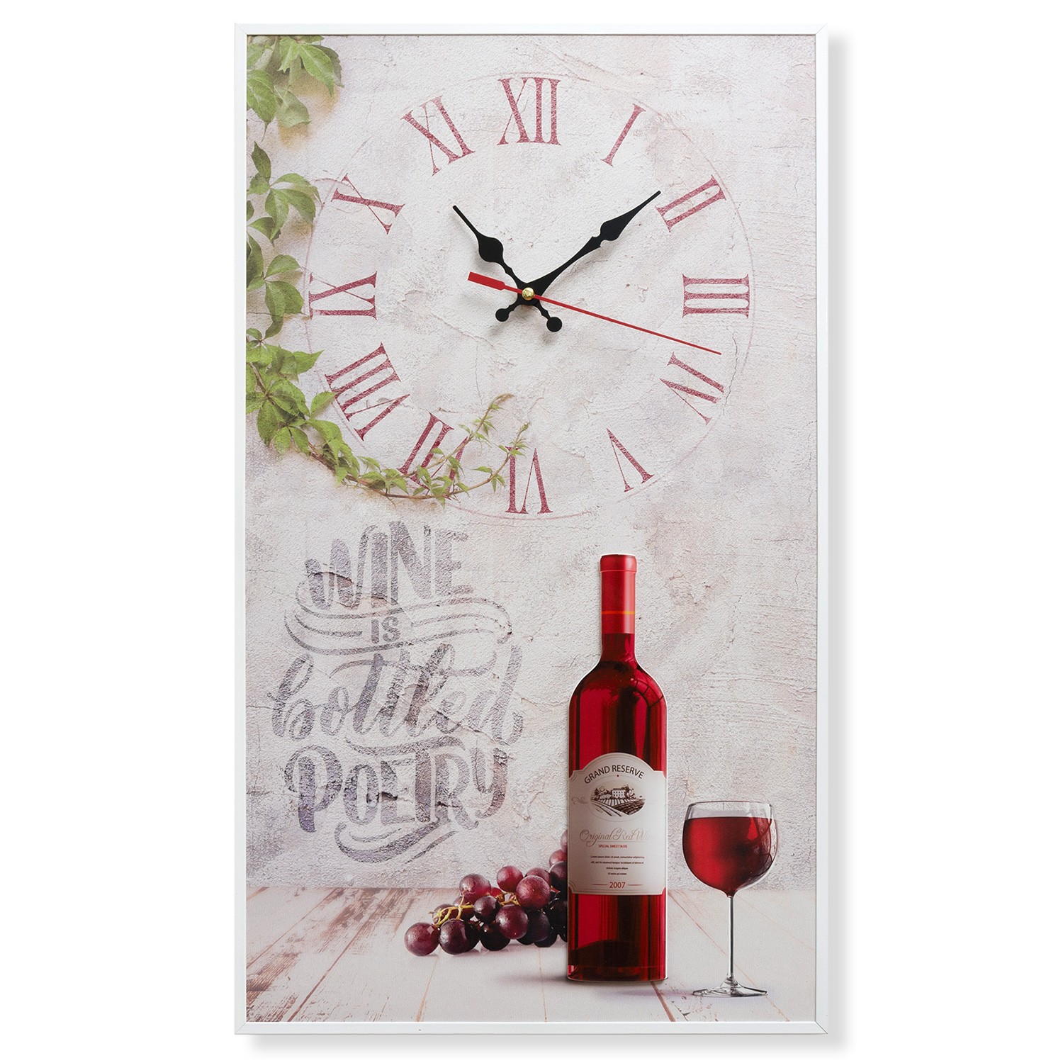 

Часы настенные интерьерные большие бесшумные картина "Wine" 58*34 см, Wine 58*34