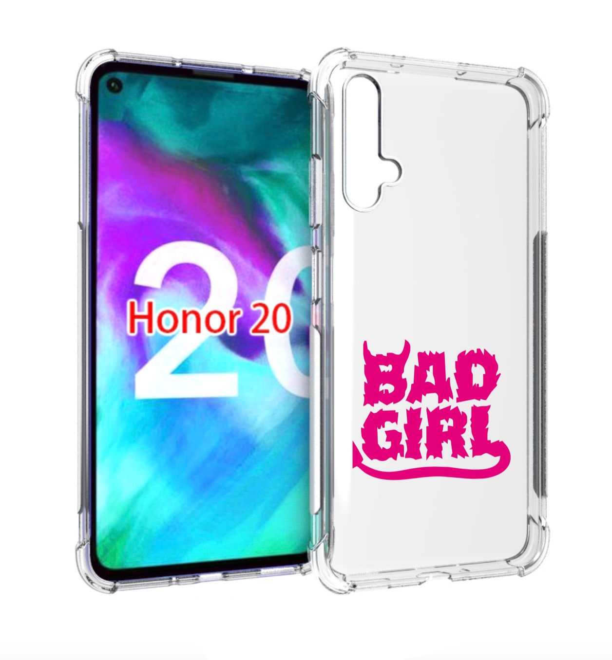 

Чехол бампер MyPads плохая девочка для Honor 20., Прозрачный, Tocco