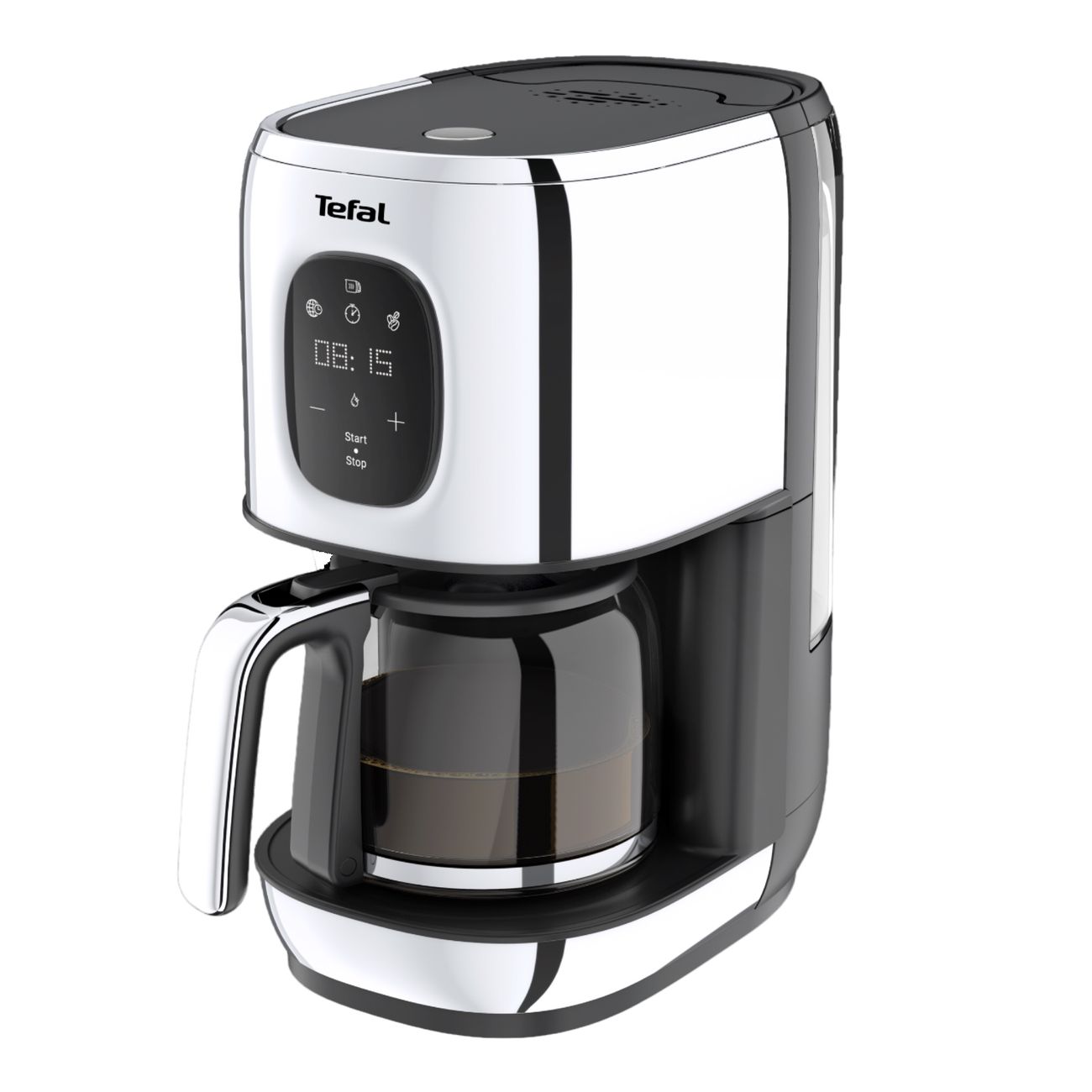 Кофеварка капельного типа Tefal Majestuo CM883D10 серебристый, черный кофеварка капельного типа bq cm7002 серебристый