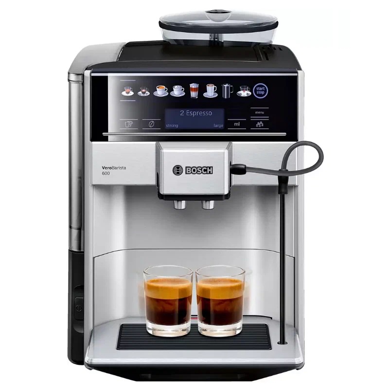 Кофемашина автоматическая Bosch TIS-65621RW черный, серебристый кофемашина автоматическая bosch vero barista 600 tis65621rw серебристый