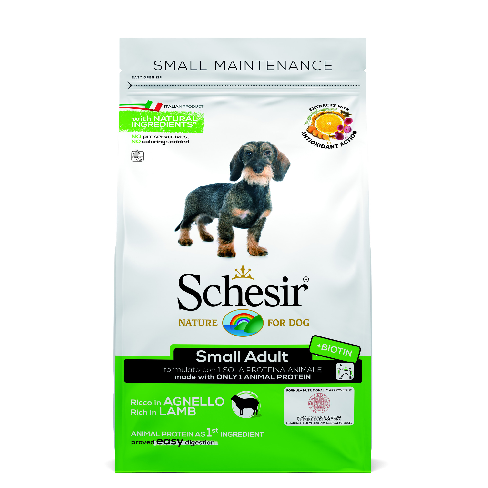 

Сухой корм для собак Schesir, ягненок, 0,8кг, Small Adult