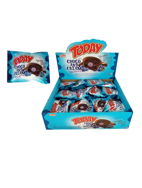Кекс Today Шоколадный маффин с черничным кремом 45 гр Упаковка 24 шт