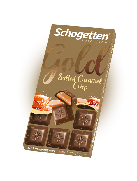 

Шоколад молочный Schogetten Gold с хрустящей солёной карамелью 100 гр Упаковка 15 шт