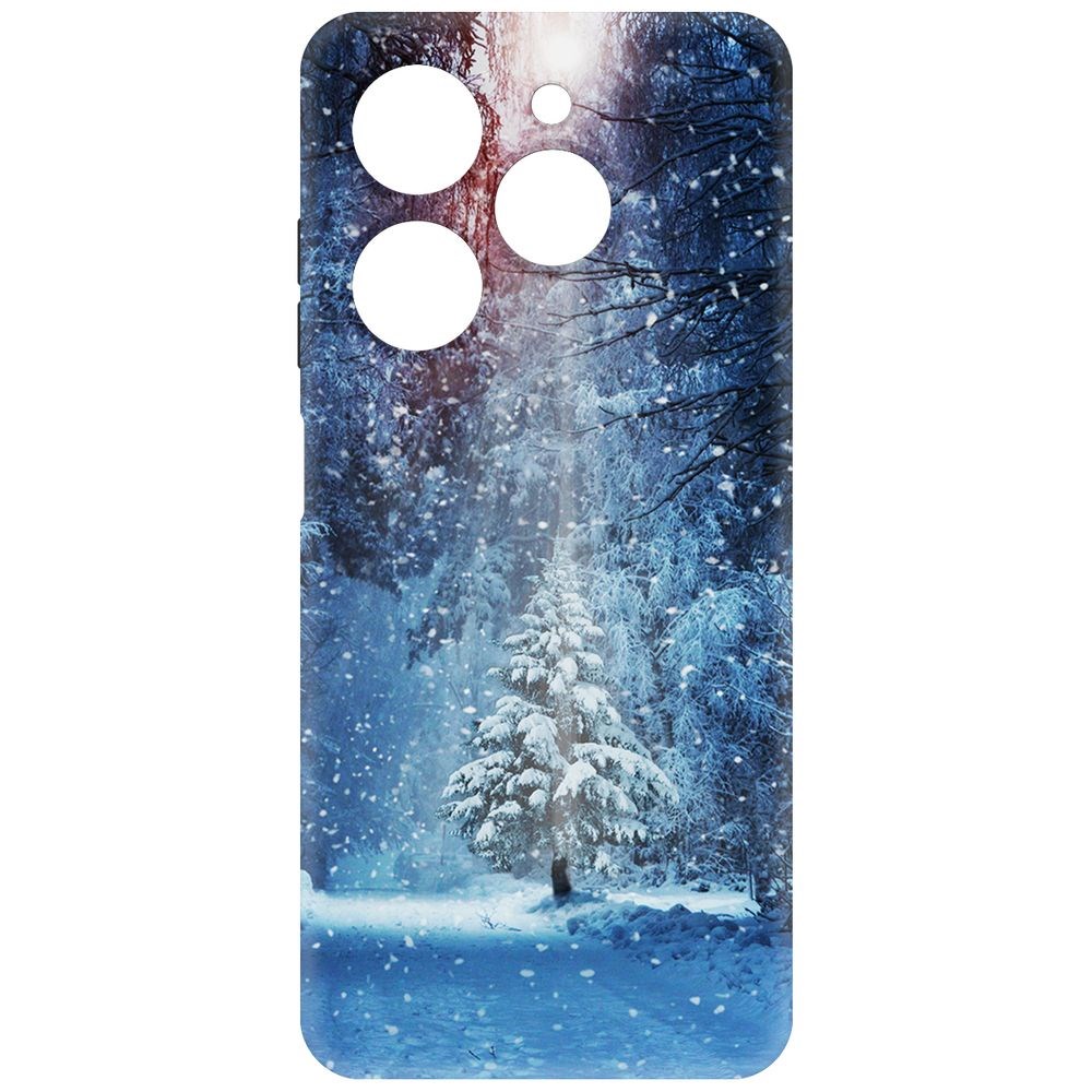 Чехол-накладка Krutoff Soft Case Лесная ель для TECNO Spark Go 2024 черный