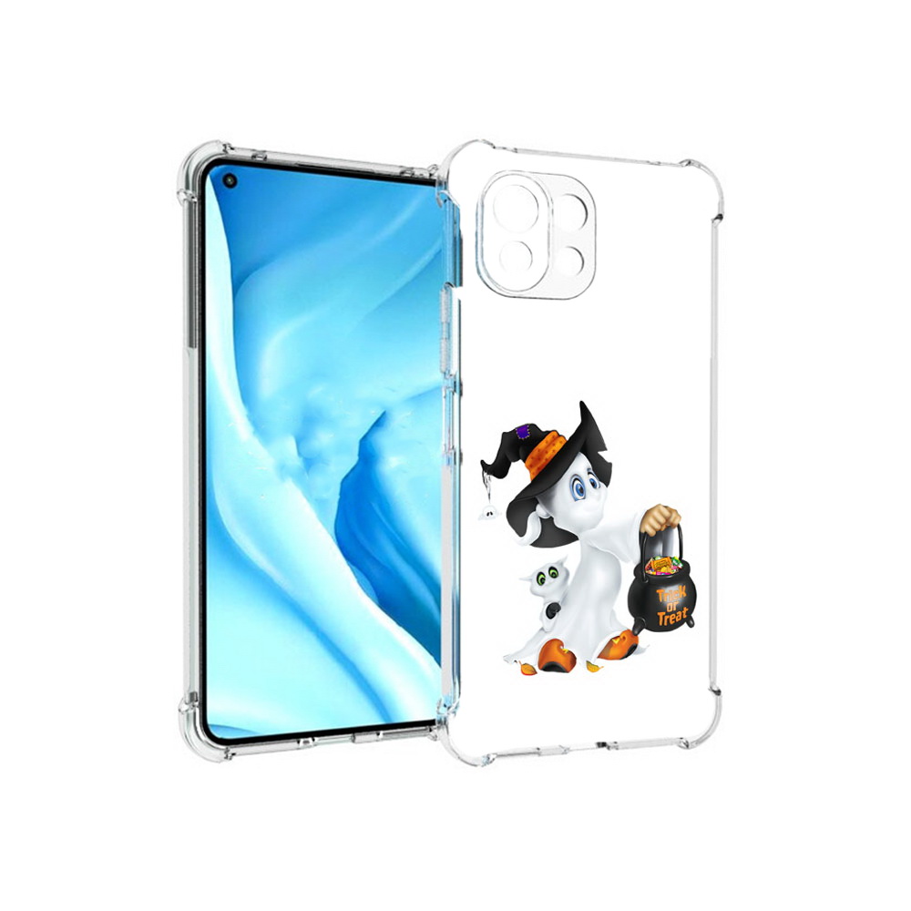 

Чехол MyPads Tocco для Xiaomi Mi 11 Lite Маленький призрак (PT159462.256.113), Прозрачный, Tocco