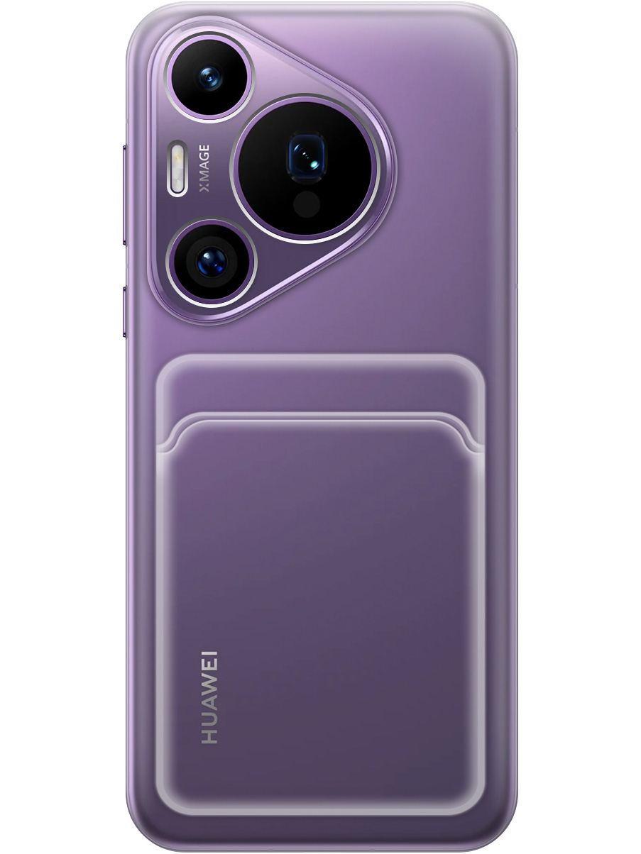 

Силиконовый чехол на Huawei Pura 70 Pro / 70 Pro+ с карманом для карты прозрачный, 782625231