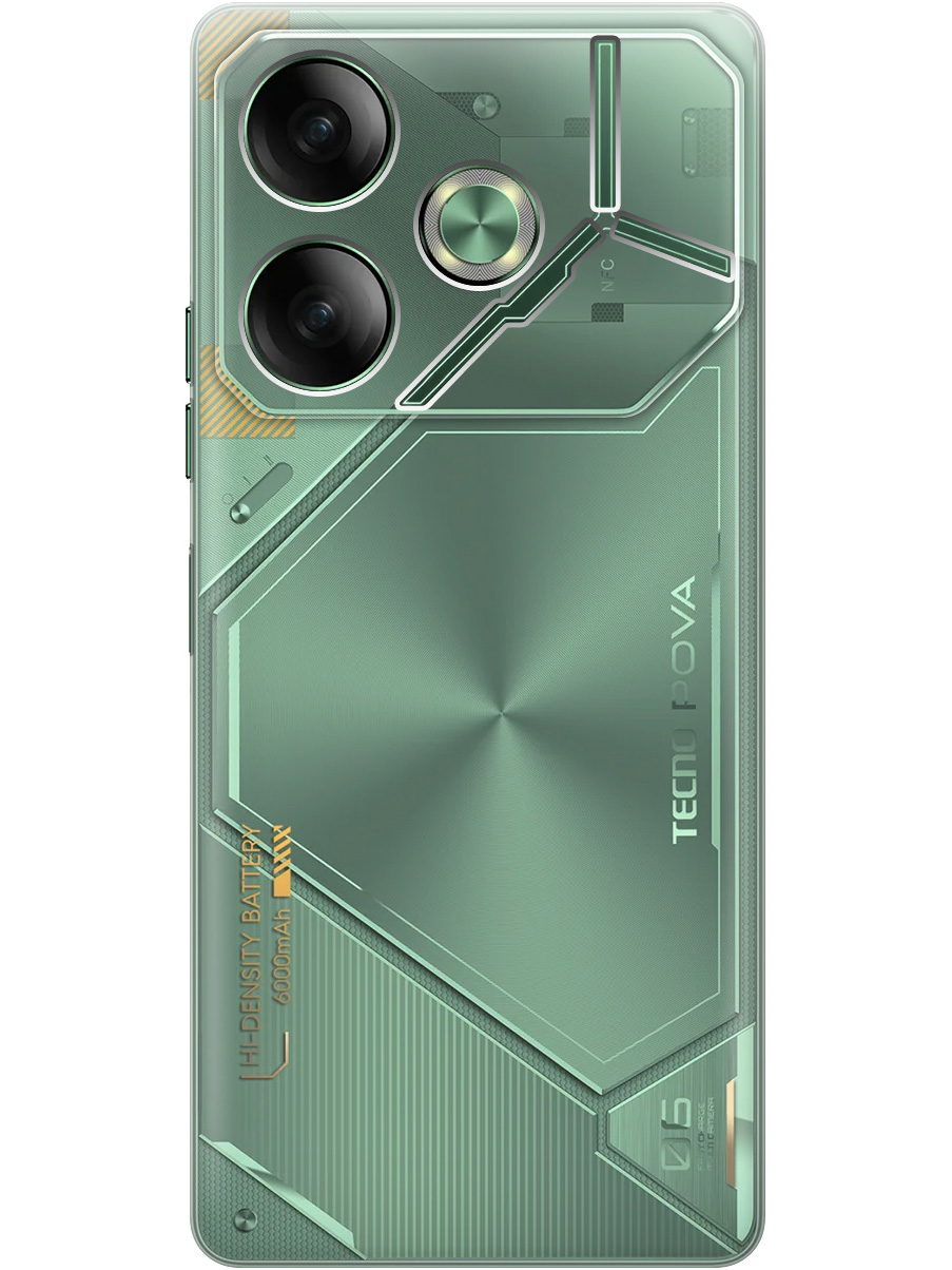 

Силиконовый чехол на Tecno Pova 6 прозрачный, 782634231