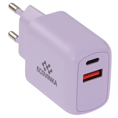 Сетевое зарядное устройство ECOVINKA GAN-33UE USB Type-C 1xUSB; 1xUSB Type-C 3 А