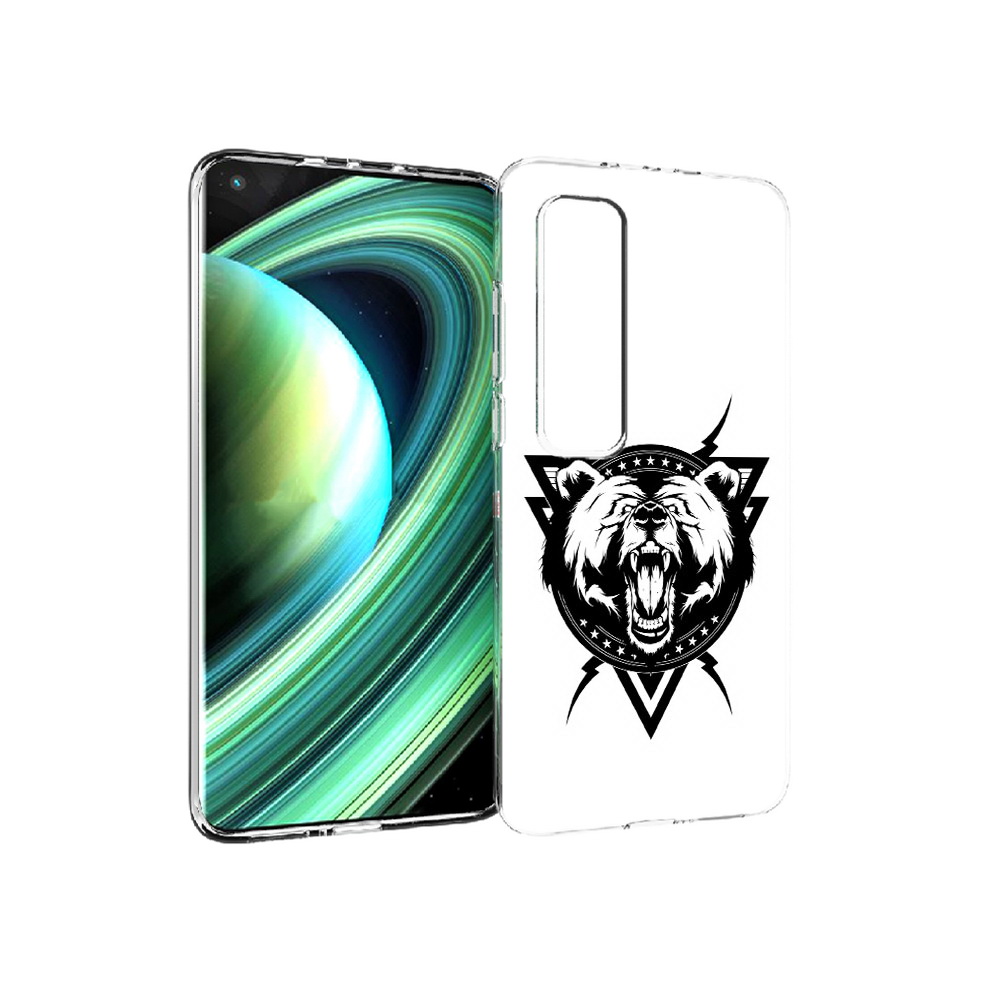 

Чехол MyPads Tocco для Xiaomi Mi 10 Ultra медведь в треугольнике (PT156404.264.464), Прозрачный, Tocco