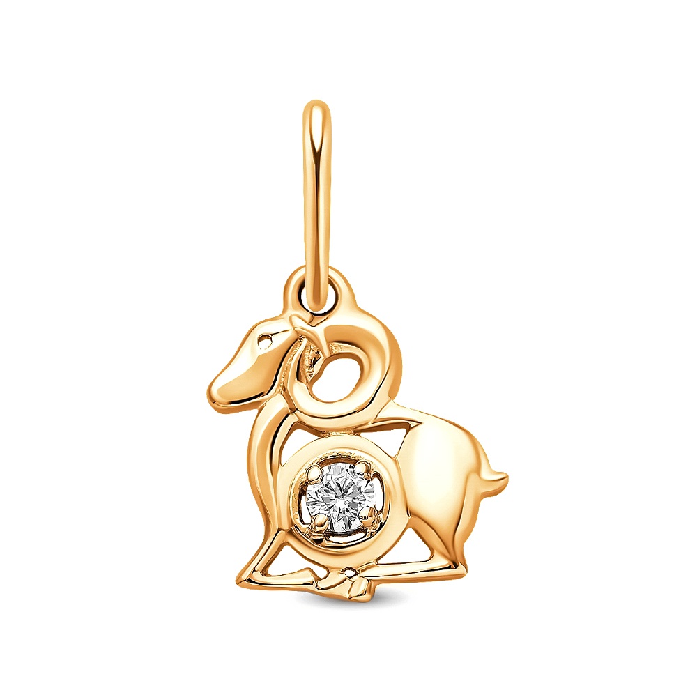 

Подвеска из красного золота 585Gold 603004727, фианит, 603004727