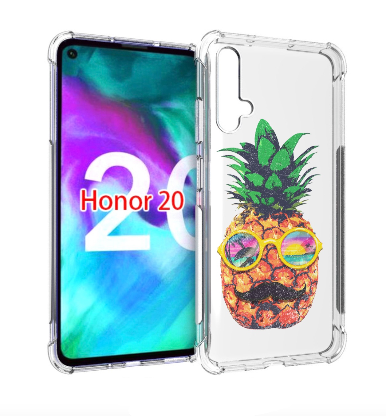 

Чехол бампер MyPads прикольный ананас с лицом для Honor 2, Прозрачный, Tocco