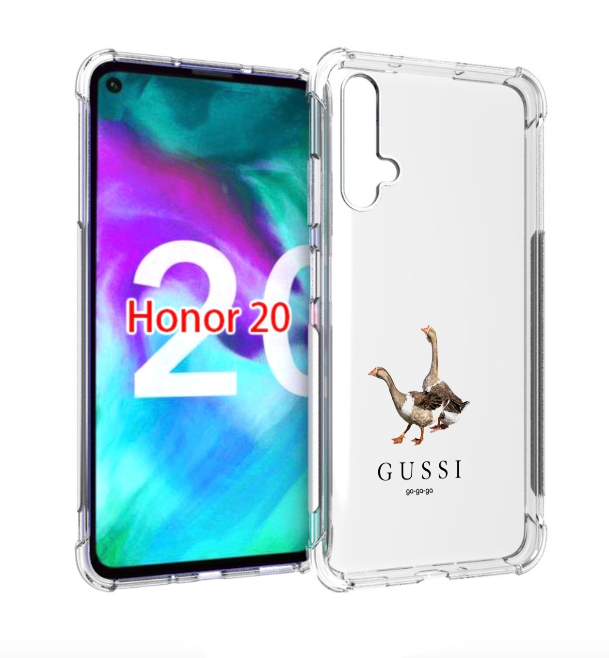 

Чехол бампер MyPads Гусси бренд для Honor 20., Прозрачный, Tocco