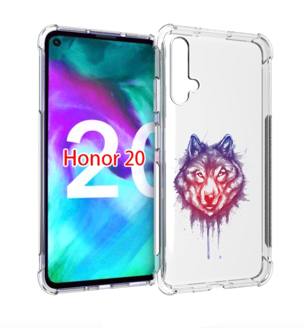 

Чехол бампер MyPads пушистый волк для Honor 20., Прозрачный, Tocco