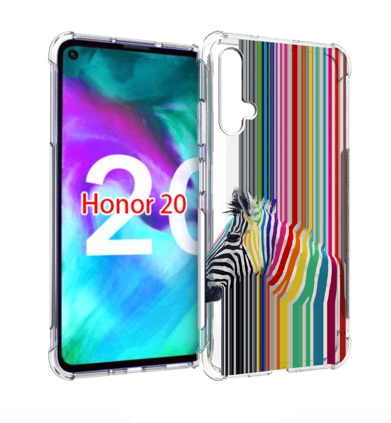

Чехол бампер MyPads радужная зебра для Honor 20., Прозрачный, Tocco