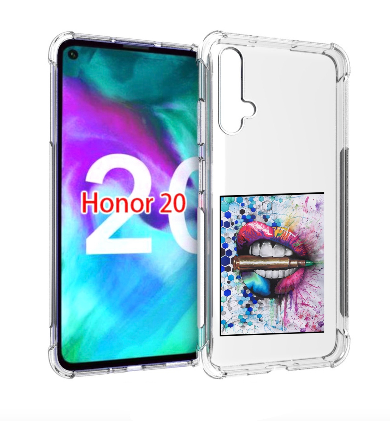 

Чехол бампер MyPads разноцветные губы с пулей для Honor 2, Прозрачный, Tocco