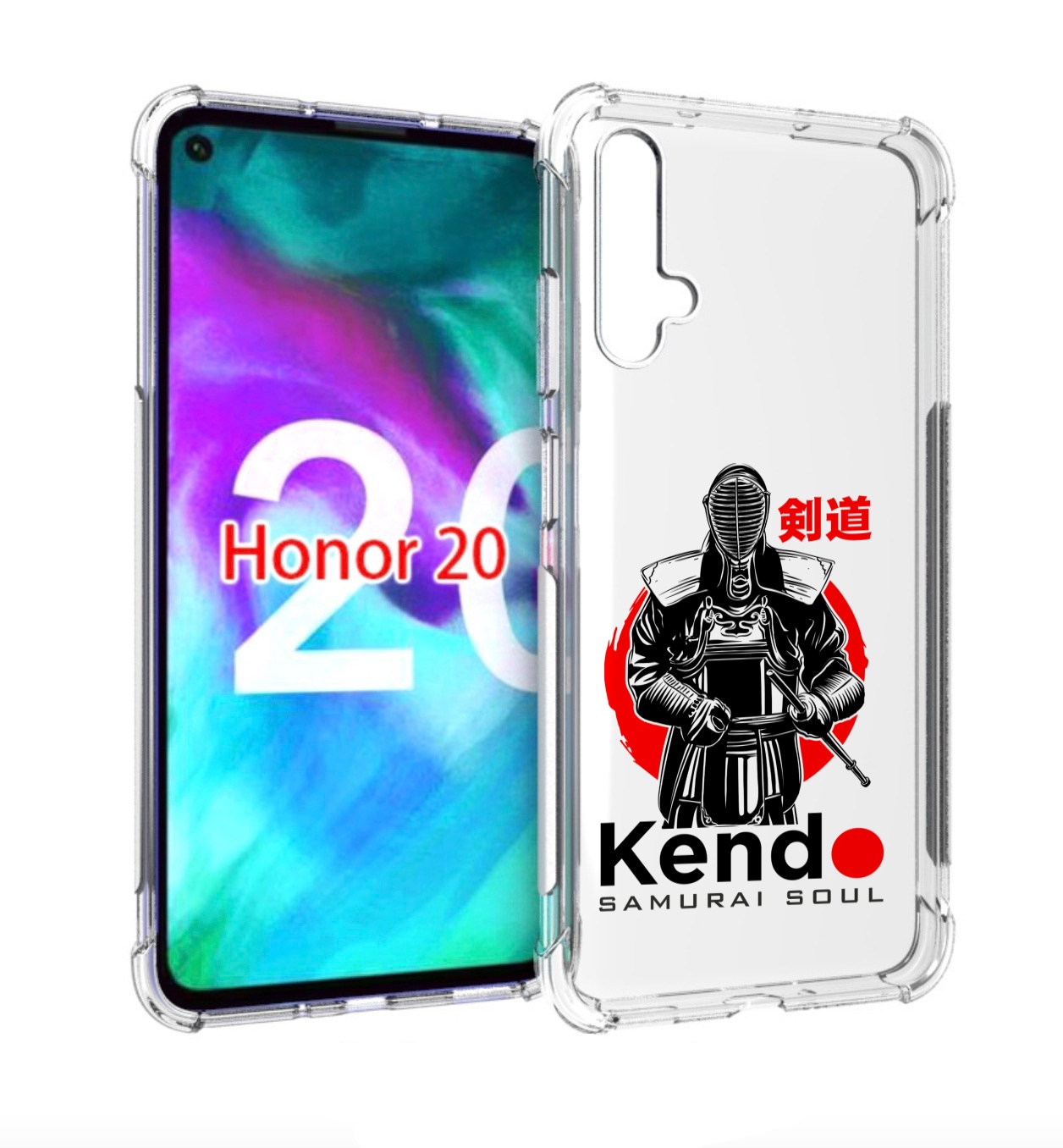 

Чехол бампер MyPads рисованый самурай для Honor 20., Прозрачный, Tocco