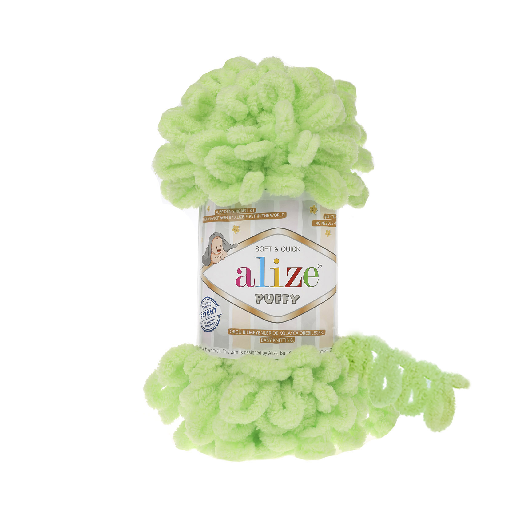 

Пряжа Alize Puffy 100% микрополиэстер, 9м/100 гр, 41 Фисташковый, 5 мотков, Зеленый, Puffy NL01
