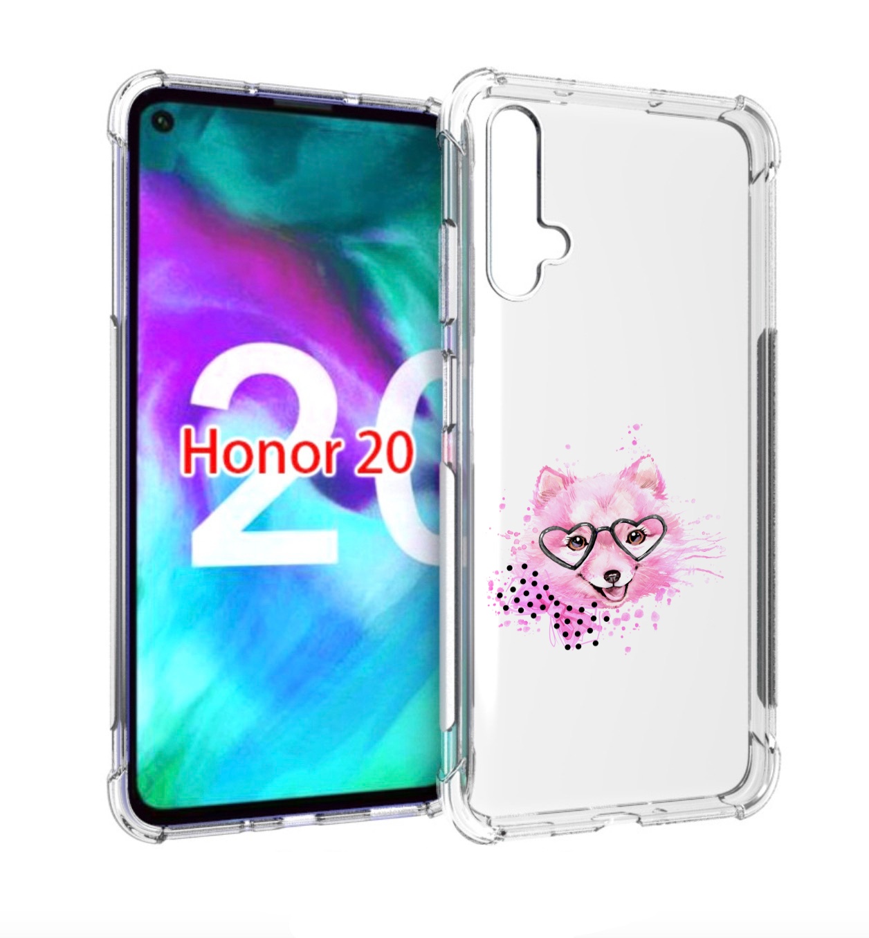 

Чехол бампер MyPads розовый волченок для Honor 20., Прозрачный, Tocco