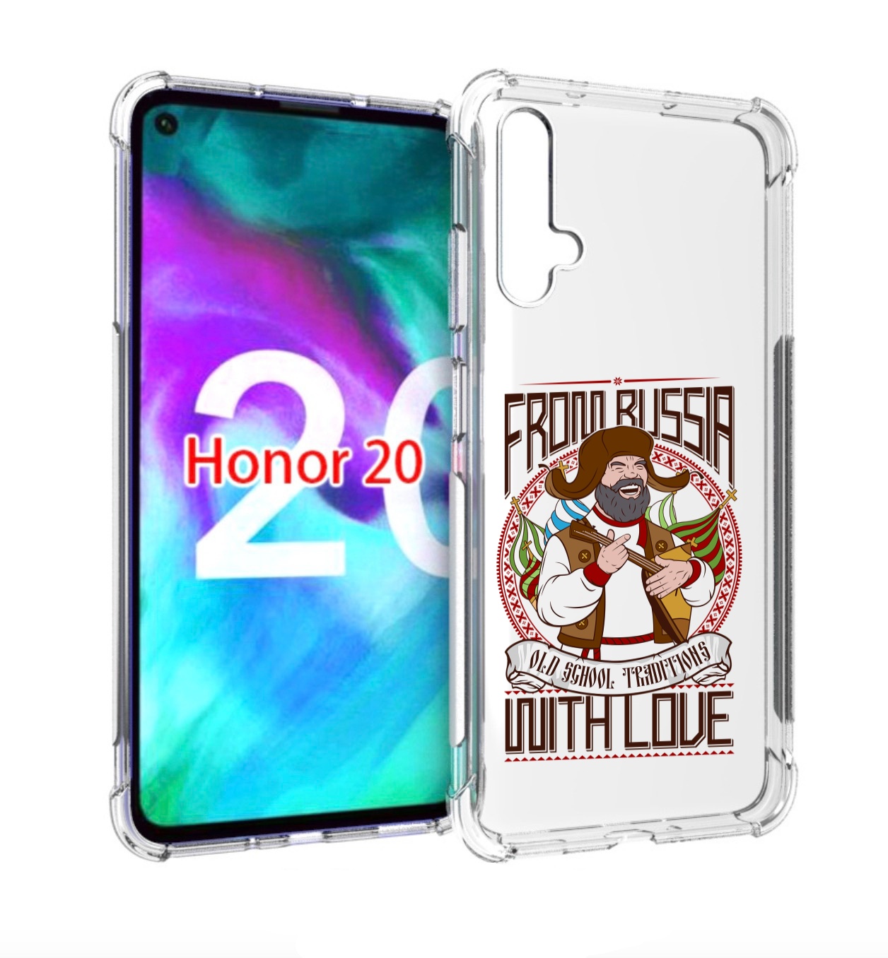 

Чехол бампер MyPads русский мужчина для Honor 20., Прозрачный, Tocco