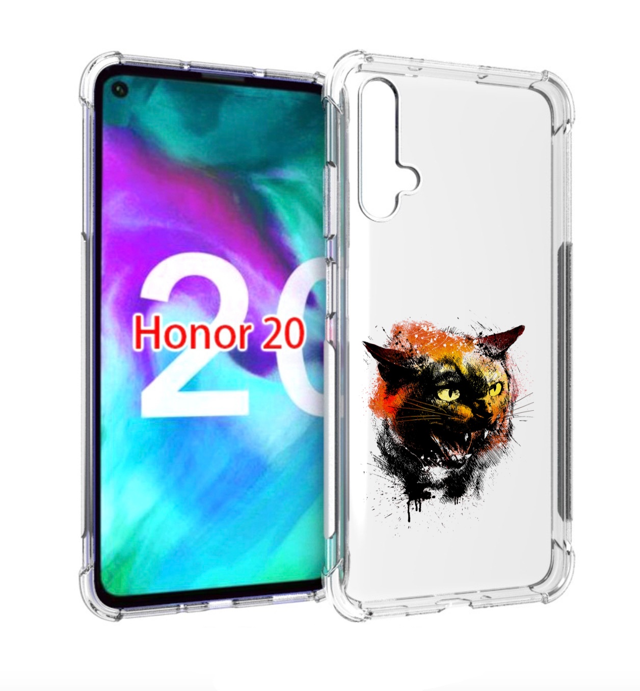 

Чехол бампер MyPads сиамский кот для Honor 20., Прозрачный, Tocco