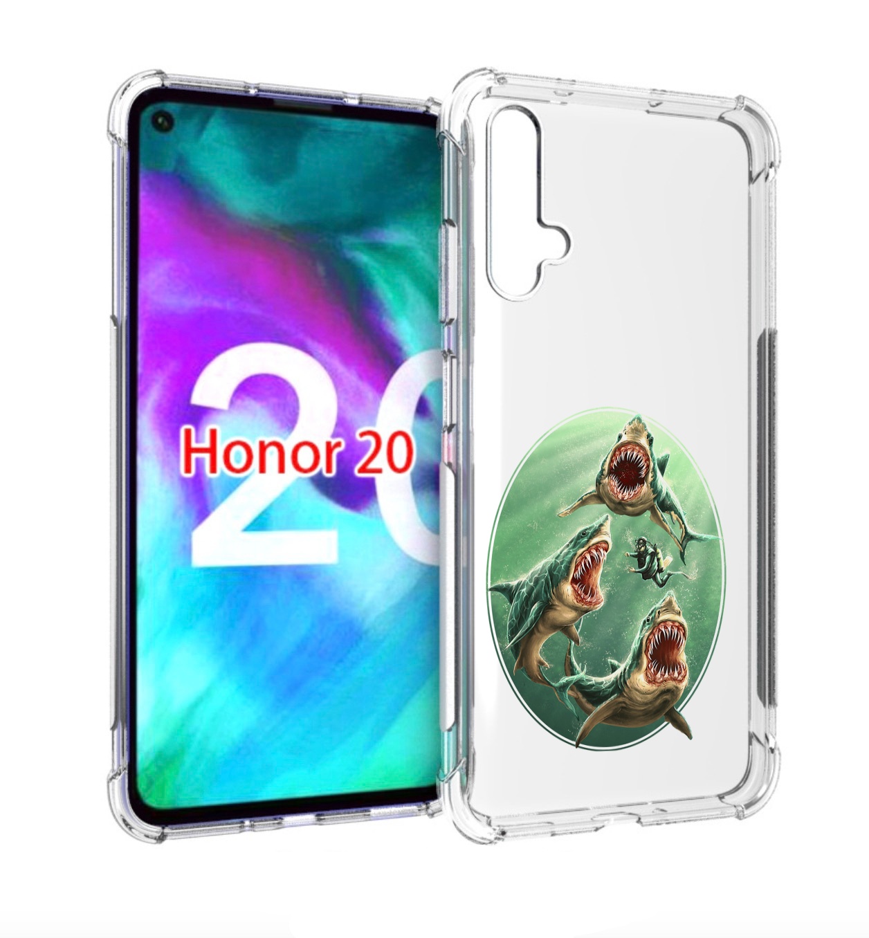 

Чехол бампер MyPads синяя бездна для Honor 20., Прозрачный, Tocco