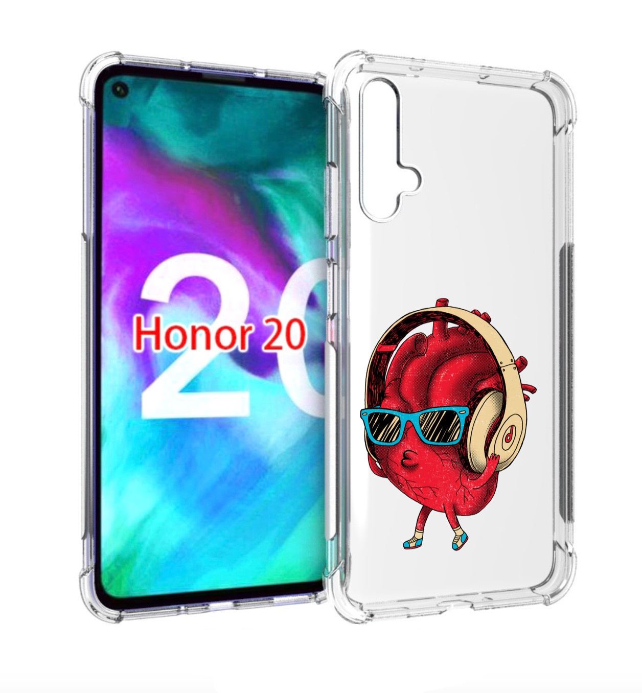 

Чехол бампер MyPads слушай сердце для Honor 20., Прозрачный, Tocco
