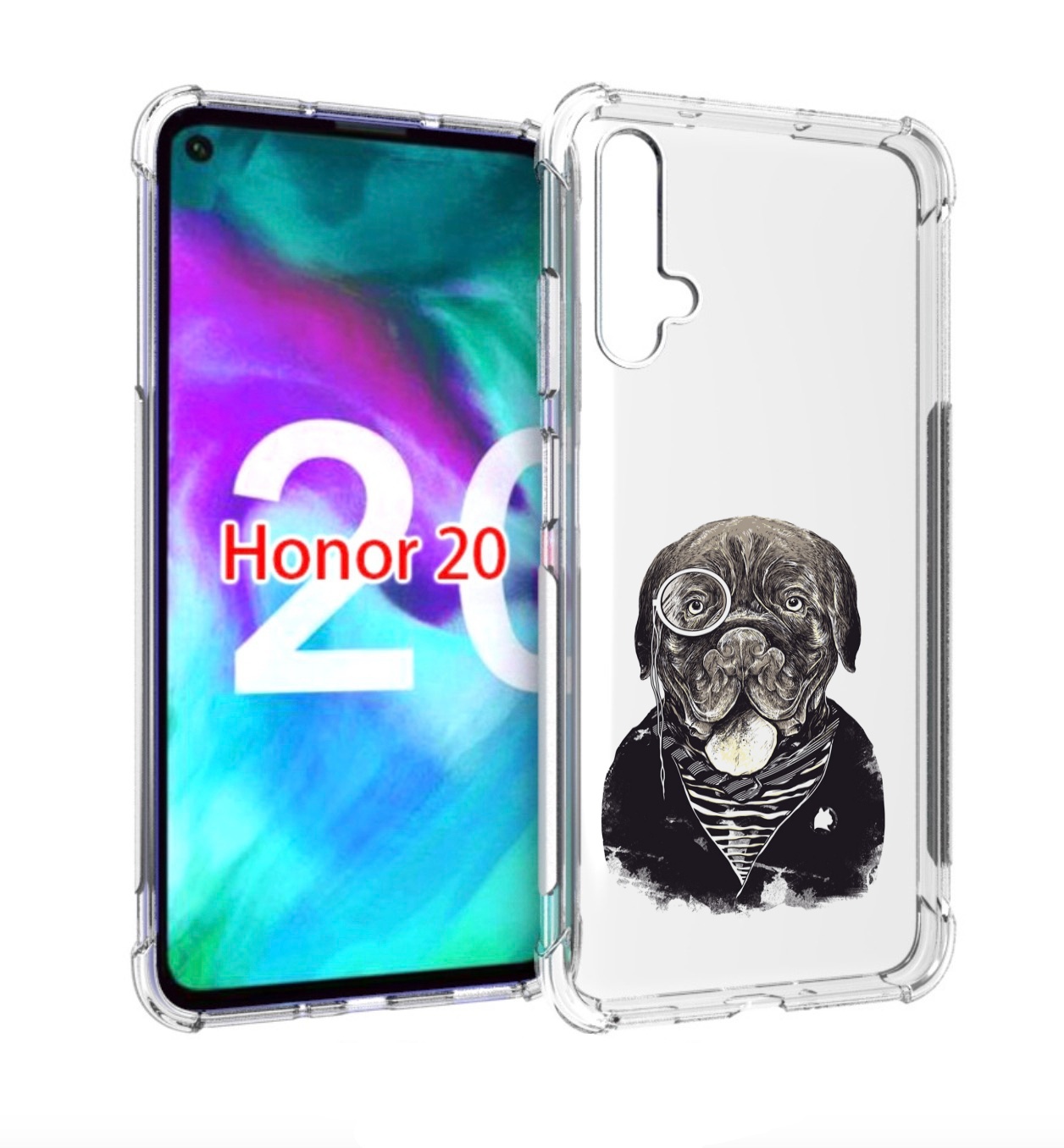 

Чехол бампер MyPads солидный песик для Honor 20., Прозрачный, Tocco