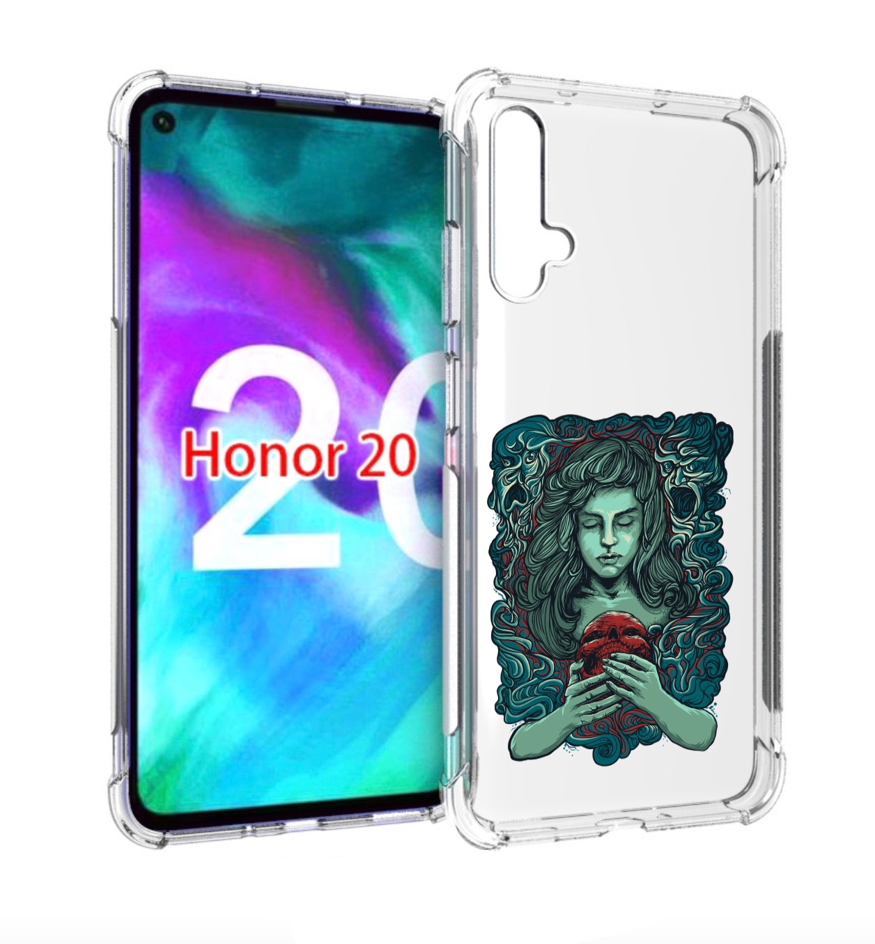 

Чехол бампер MyPads спящая девушка для Honor 20., Прозрачный, Tocco