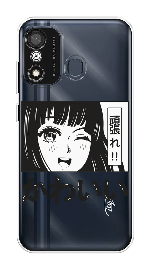 

Чехол на Itel A27 "Cute anime girl", Черный;серый;прозрачный;белый, 3200450-1