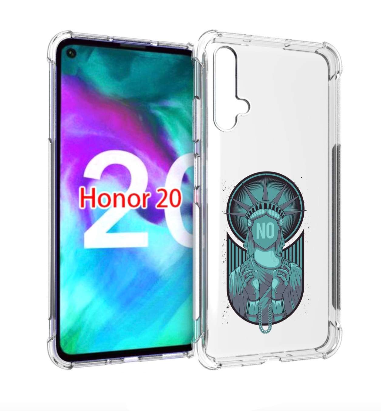 

Чехол бампер MyPads статуя свободы зеленый для Honor 20., Прозрачный, Tocco