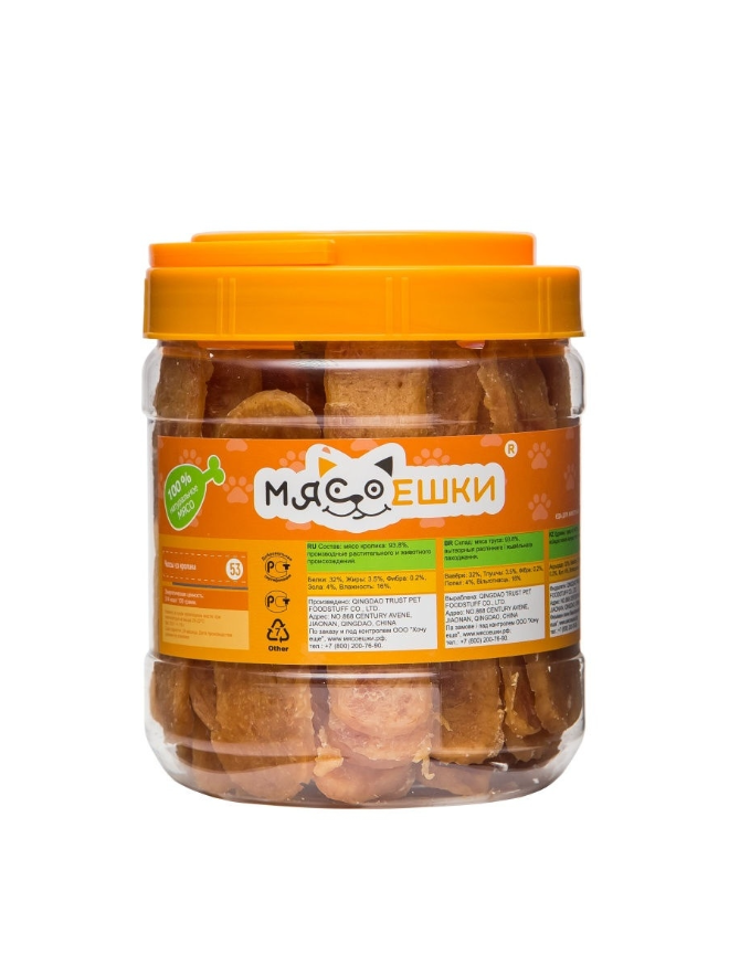 

Лакомство для собак Мясоешки Чипсы из кролика, 700г