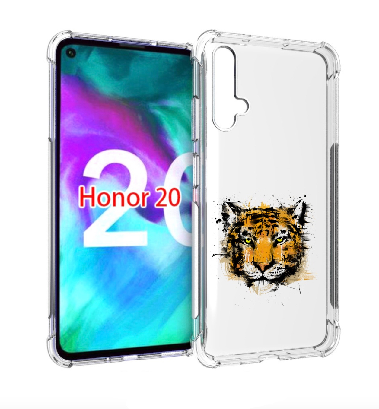 

Чехол бампер MyPads тигруля для Honor 20., Прозрачный, Tocco