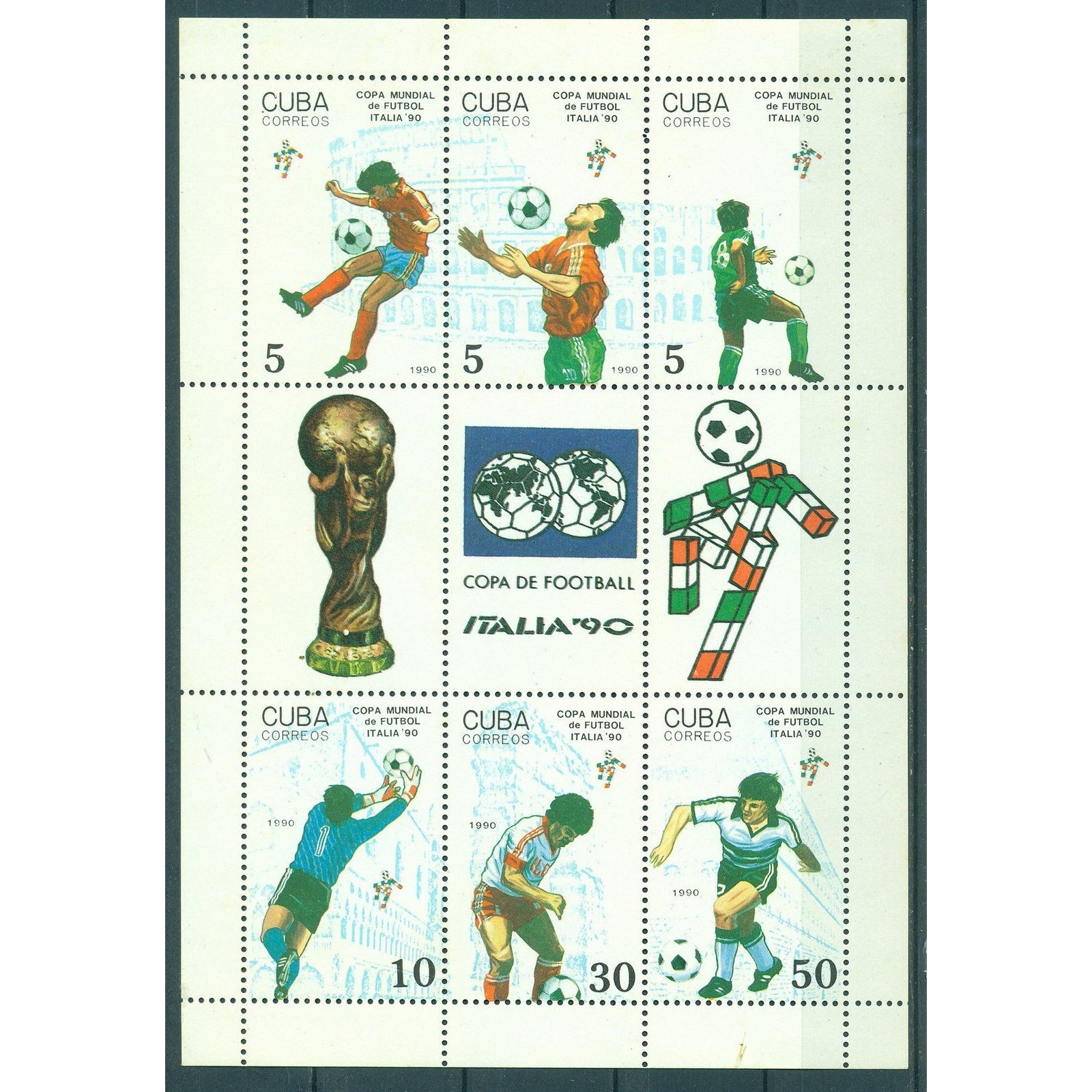 

Почтовые марки Куба Чемпионат мира по футболу - Италия Футбол