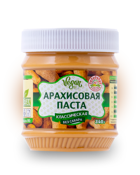 фото Азбука продуктов арахисовая паста классическая без сахара 340 гр упаковка 12 шт