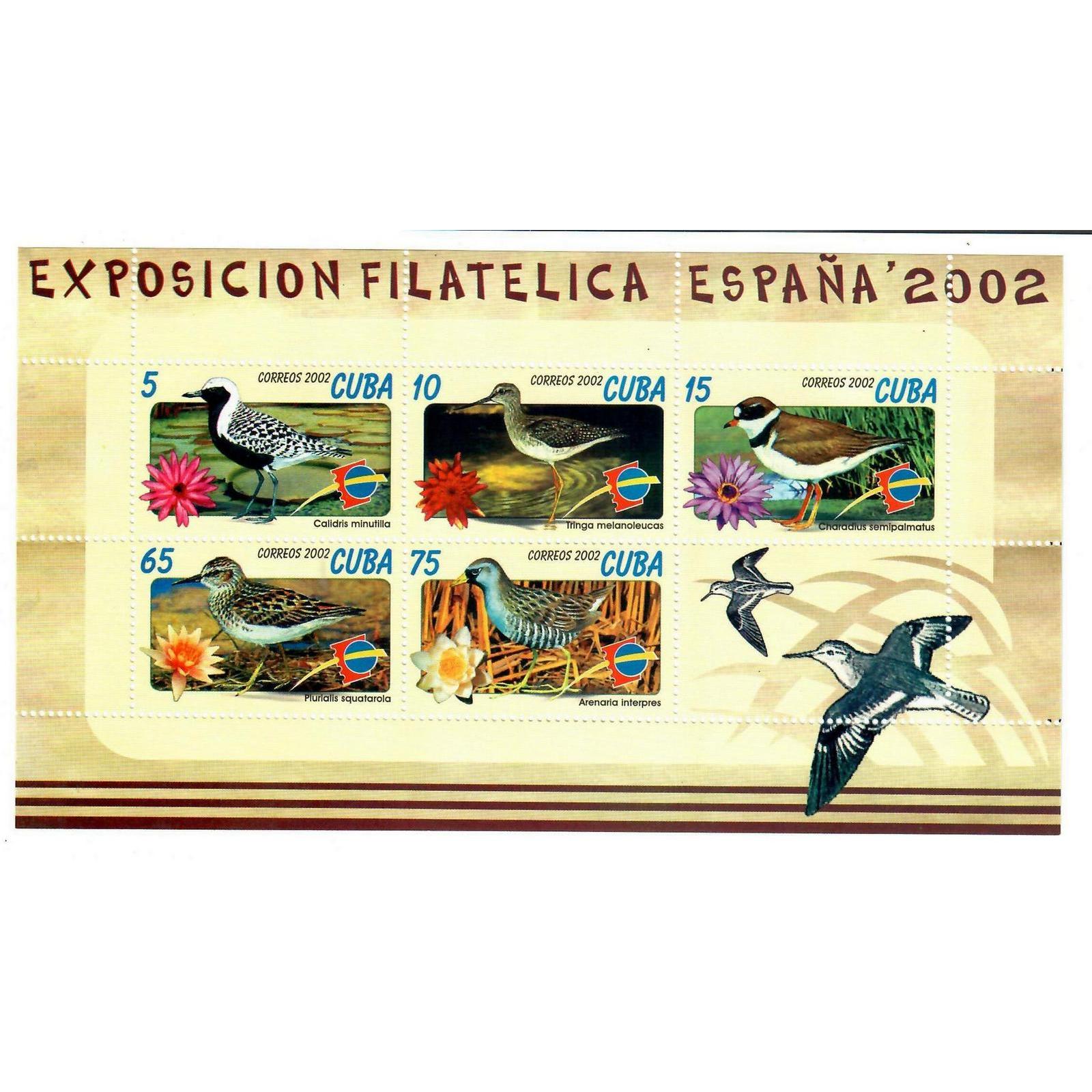

Почтовые марки Куба Международная выставка марок Espana 2002 - Птицы Птицы